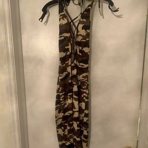 Halter Camouflage Jumpsuit